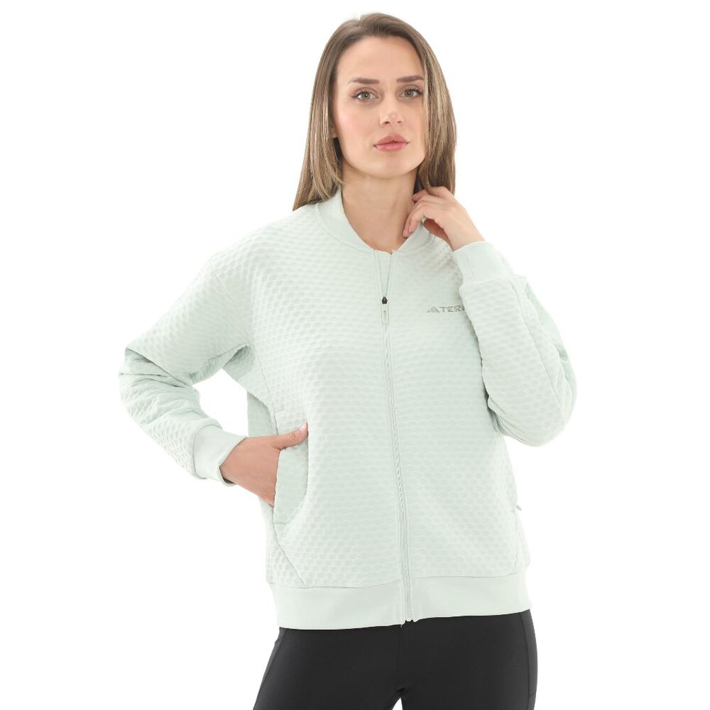 Adidas Women’s Terrex Xploric Sweater Jacket Linen Green JF9064, Size M (New) - Picture 12 of 15